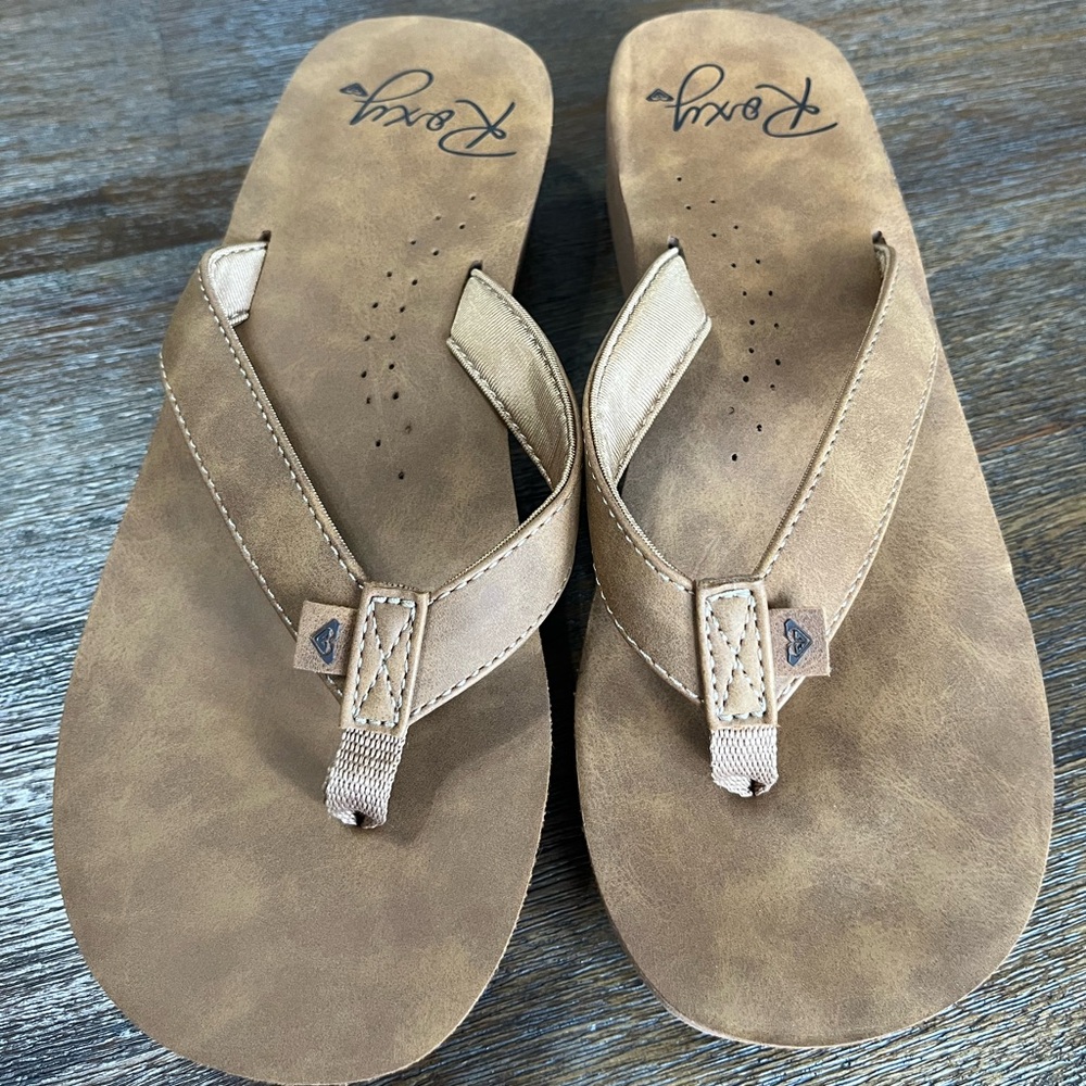 ROXY Brown Wedge Sandals Size 9